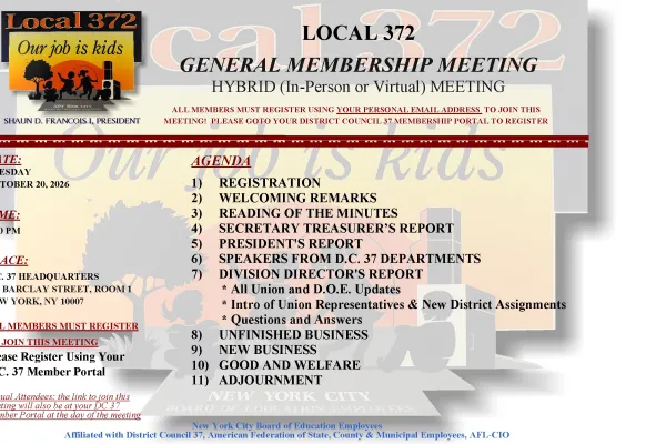 Local 372 General Membership Meeting