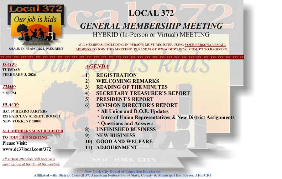 Local 372 General Membership Meeting