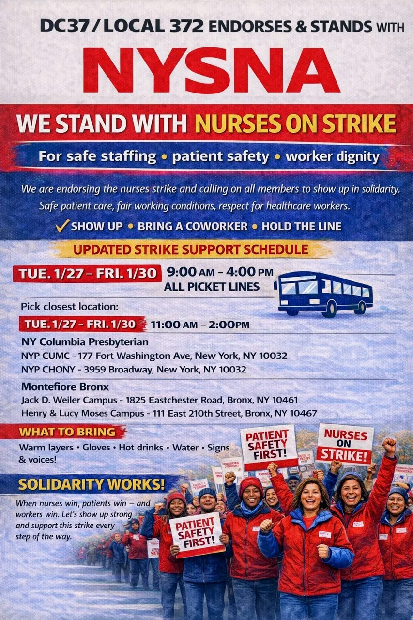 D.C. 37 & Local 372 Stand with Nurses on Strike