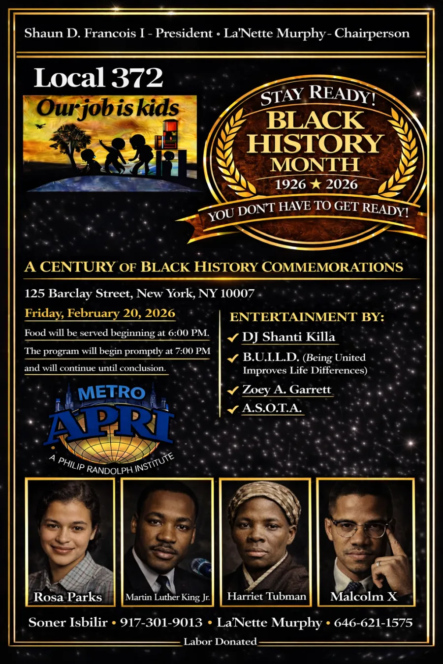 Local 372 Black History Month Celebrations Event