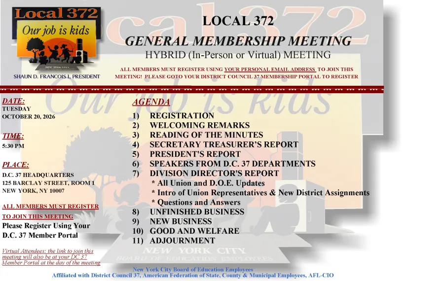 Local 372 General Membership Meeting