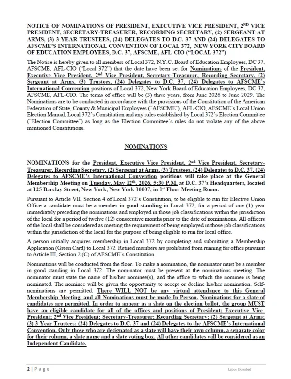 Local 372 Notice of Nominations of Officers and Delegates 2026 - Page 2